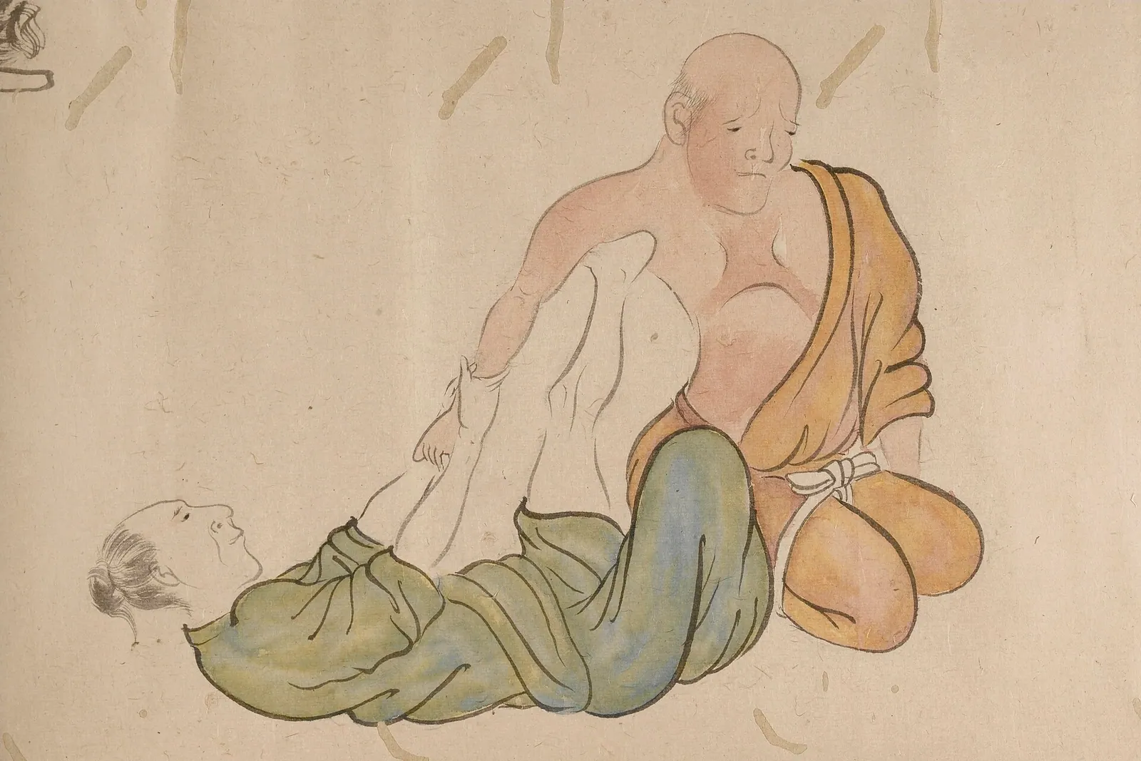 A chiropractor treating a patient. Taken from a emakimonos, or horizontal scroll, in the Shijo style. Asian Collection Keywords: Therapeutics; Asian Continental Ancestry Group; Str. Chiropractic practice pay rates and labor costs