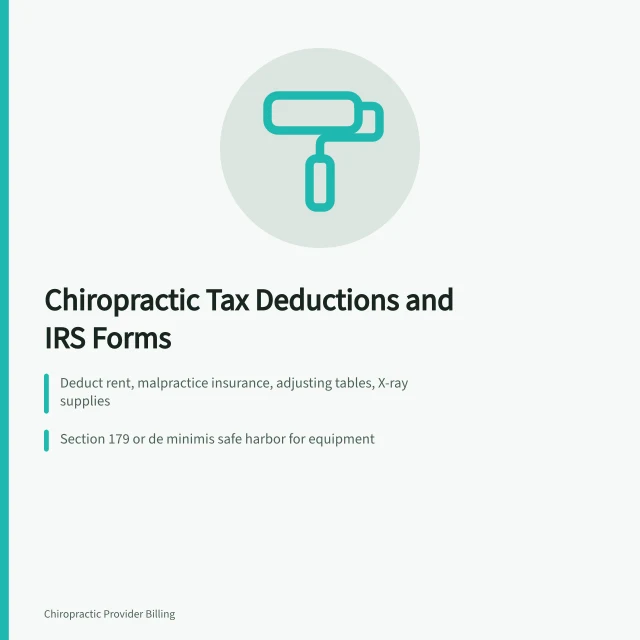Tax deductions and IRS forms guide for chiropractic practice owners. 5 tax deductions and IRS forms for chiropractic practice owners