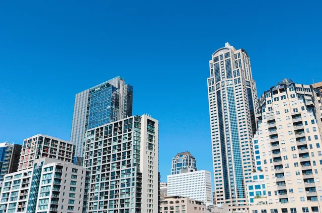 buildings, skyscrapers, city, downtown, architecture, business building, office, modern building, office building, modern, cityscape, exterior, nature, tower, blue, sky, seattle, washington, seattle skyline, skyline, blue sky, usa, northwest, pacific, blue office. How Washington state insurance rules affect chiropractic billing in Seattle